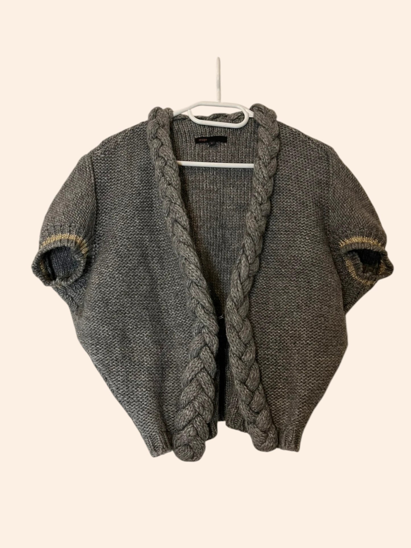 Cardigan Maje tressé manches courtes