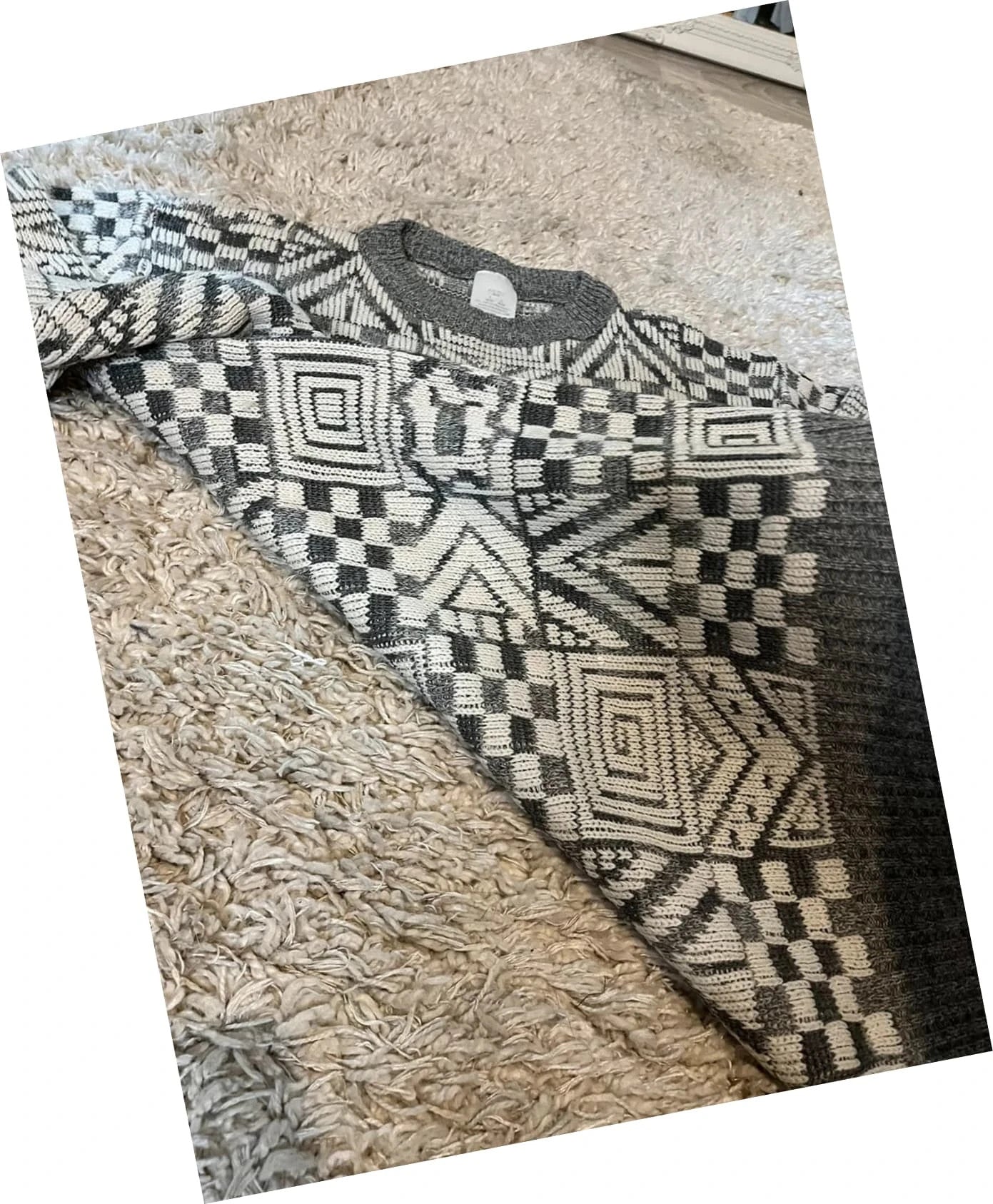 Pull vintage à motifs graphique