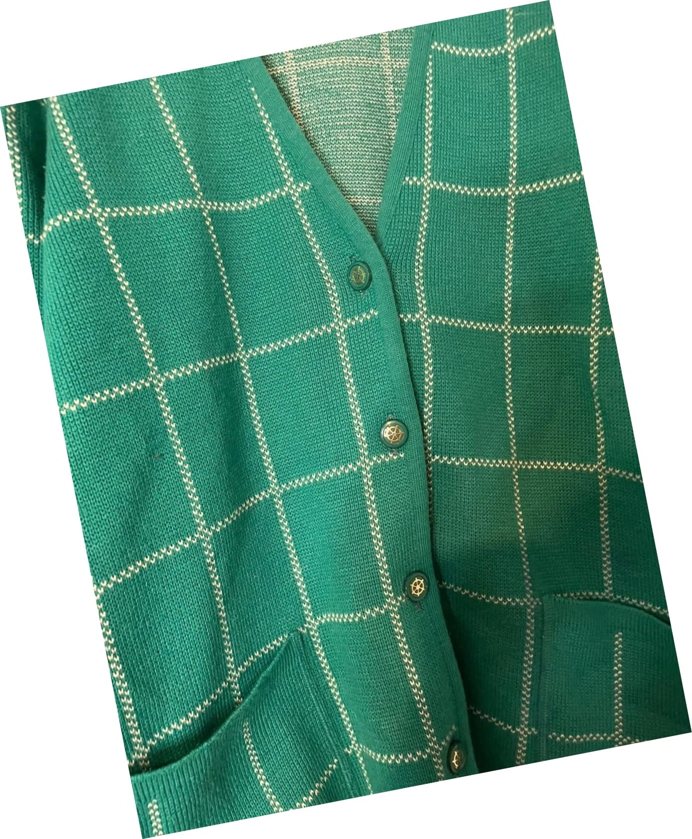 Cardigan vintage à carreaux
