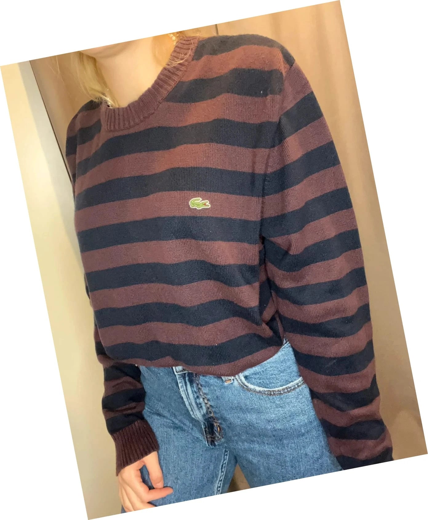 Pull Lacoste rayé - Col rond
