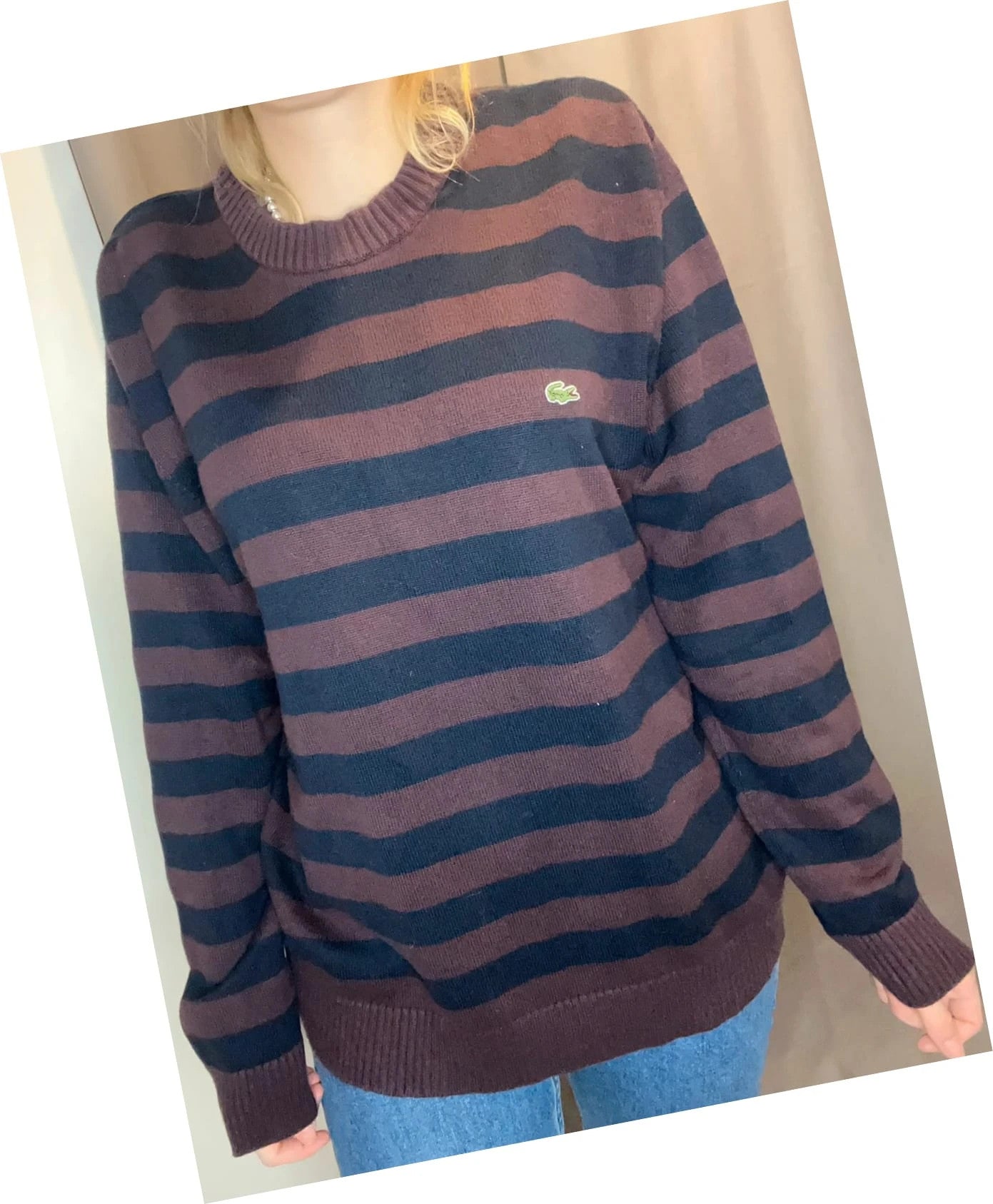 Pull Lacoste rayé - Col rond