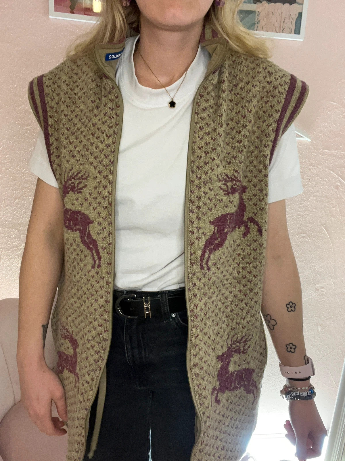 Veste sans manches vintage réversible Colmar