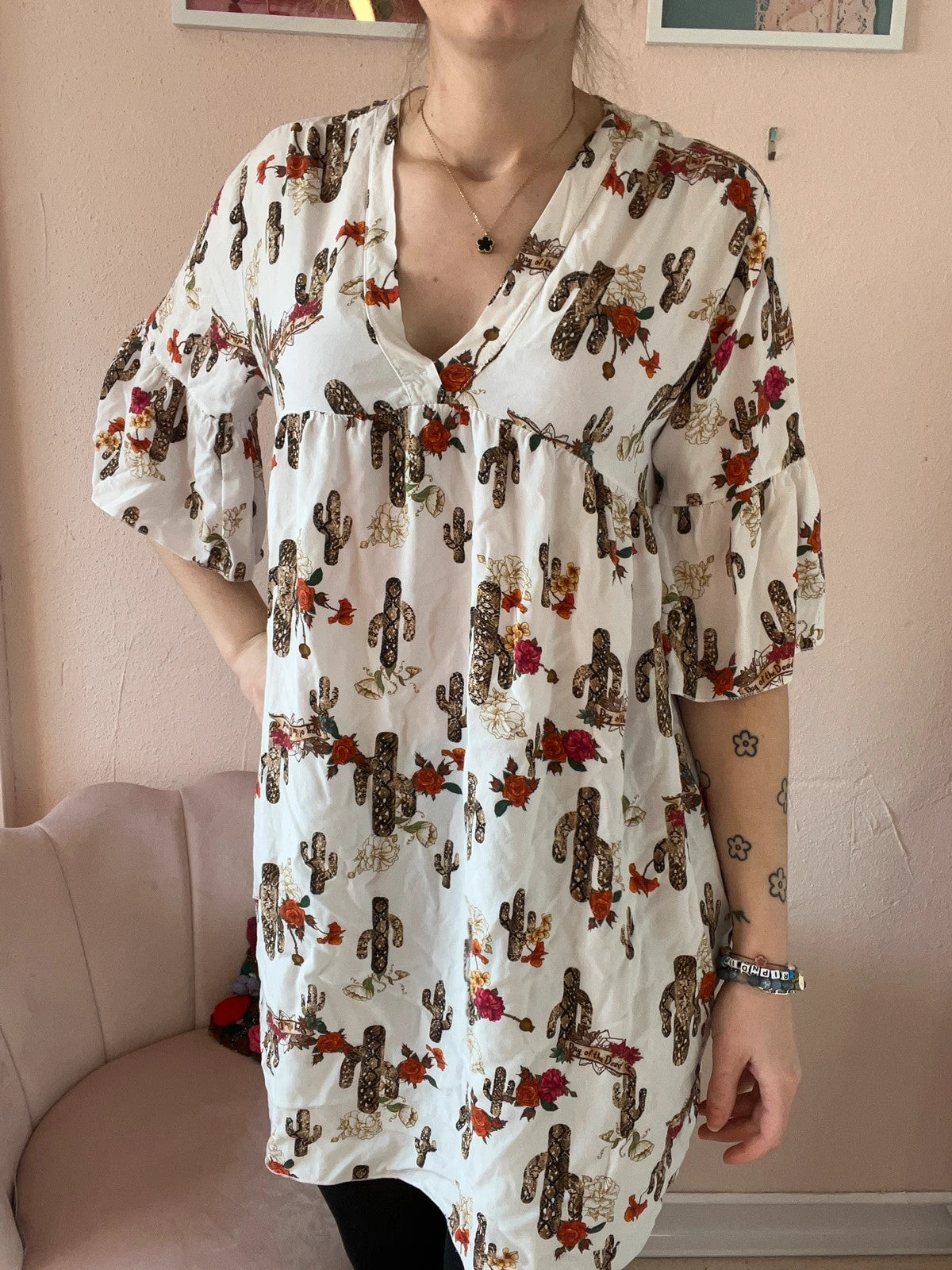 Robe à motifs cactus