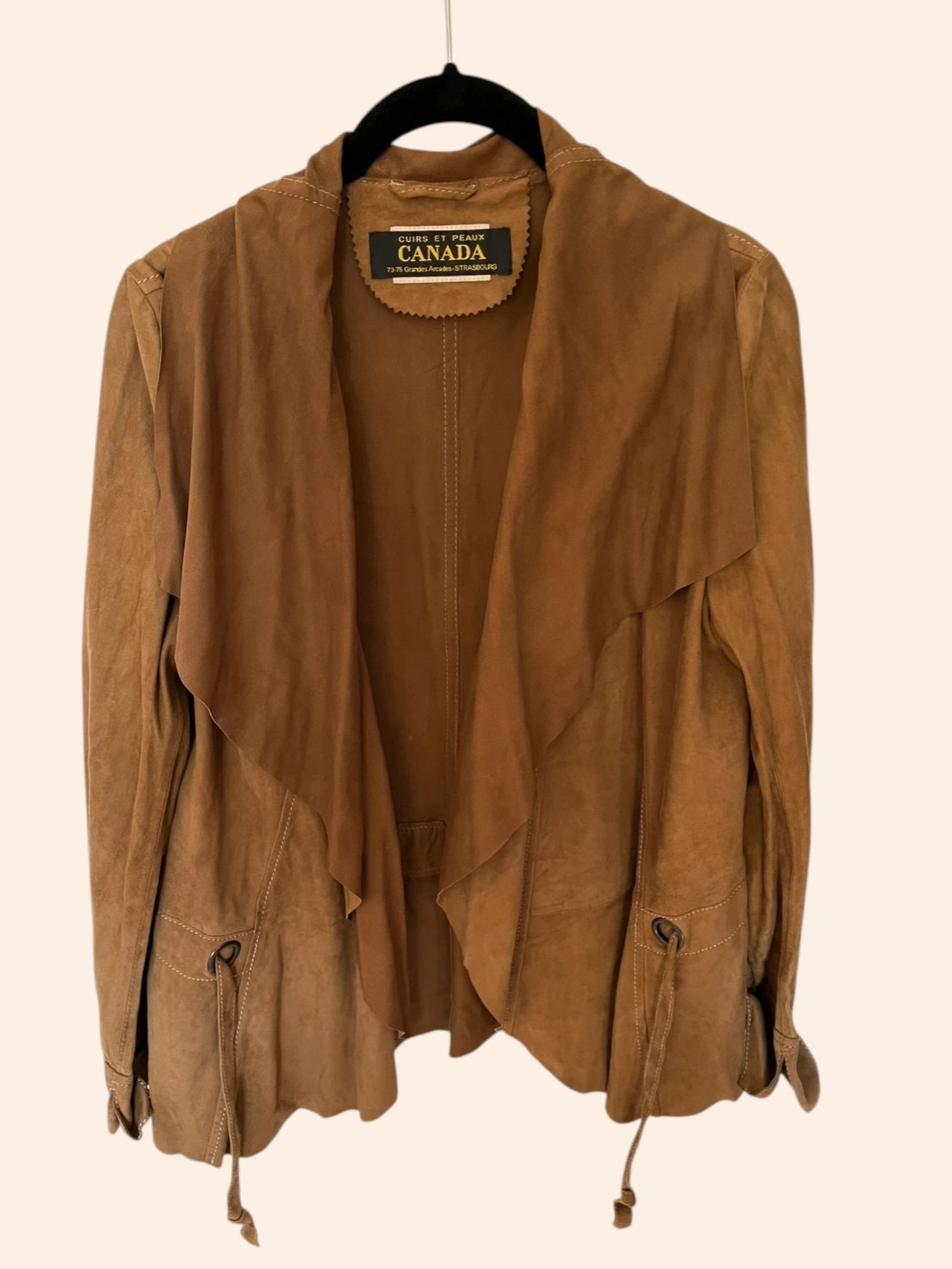 Veste légère en cuir suédé