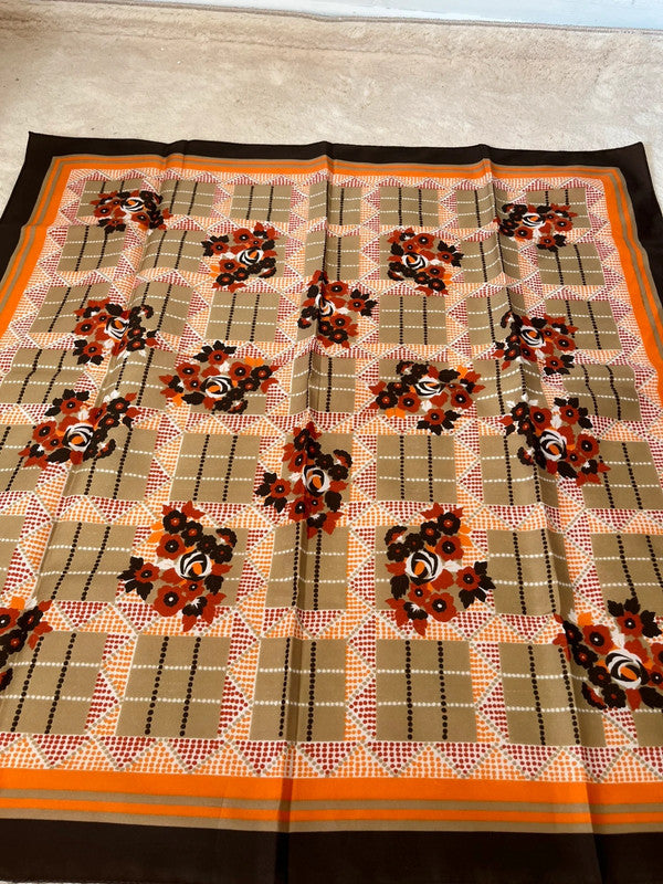 Foulard vintage à fleurs 68x68