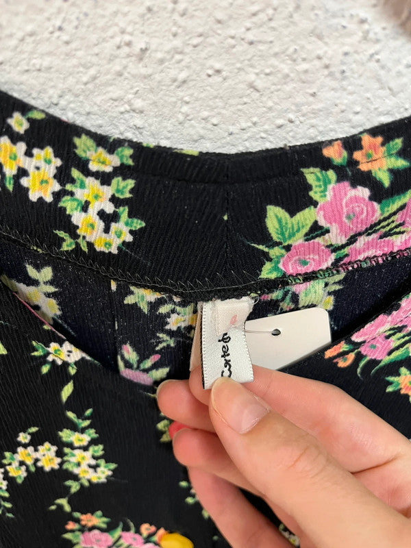 Blouse manches courtes à fleurs