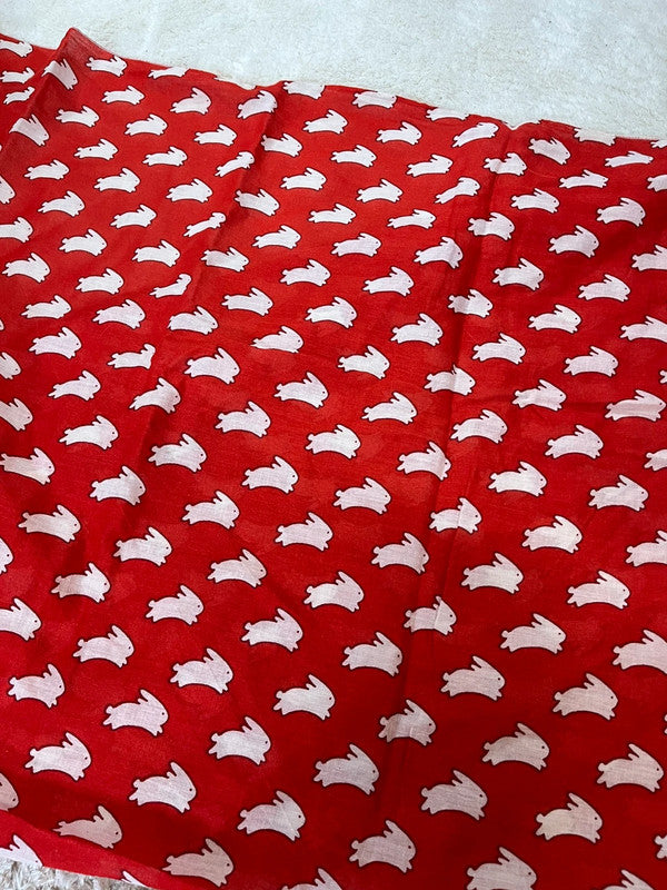 Foulard motifs lapins 105x105