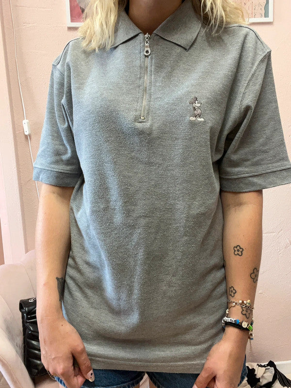 Polo vintage Disneyland Paris 1/4 zip - Mickey brodé