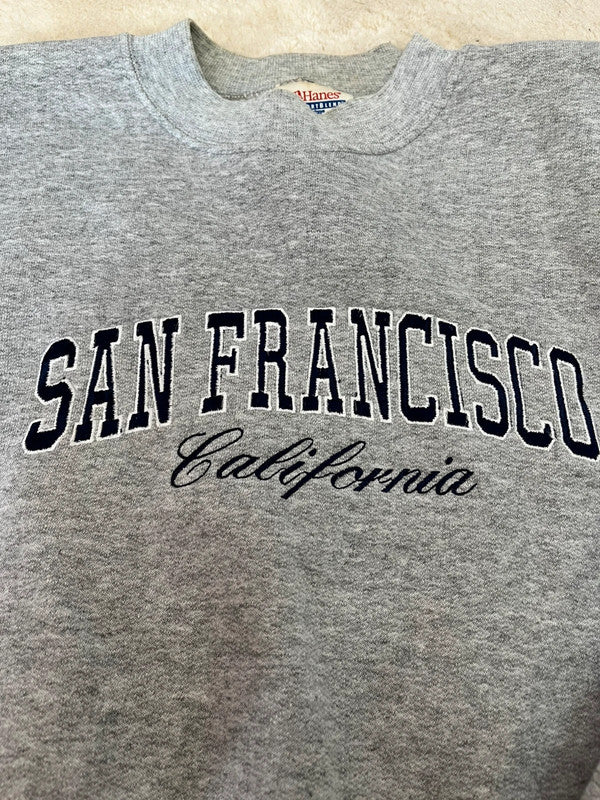 Sweat crewneck vintage Hanès San Francisco - Col rond