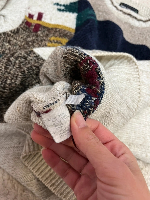 Pull vintage à motifs - Coloré