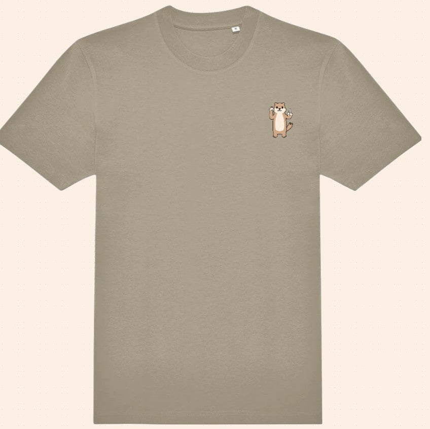 Précommande T-shirt CUTIE LOUTRE couleur taupe livraison début octobre