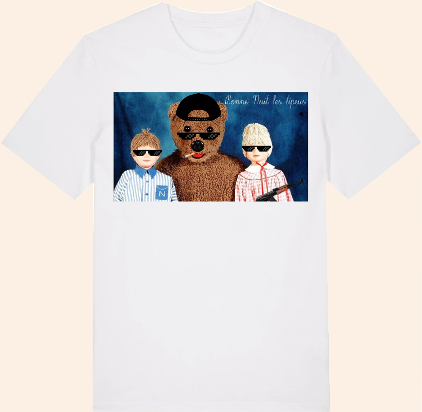 Précommande T-shirt Bonne Nuit les Tipeus blanc livraison début octobre