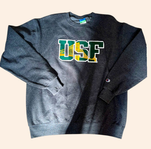 Sweat crewneck Champion vintage universitaire - Logo brodé