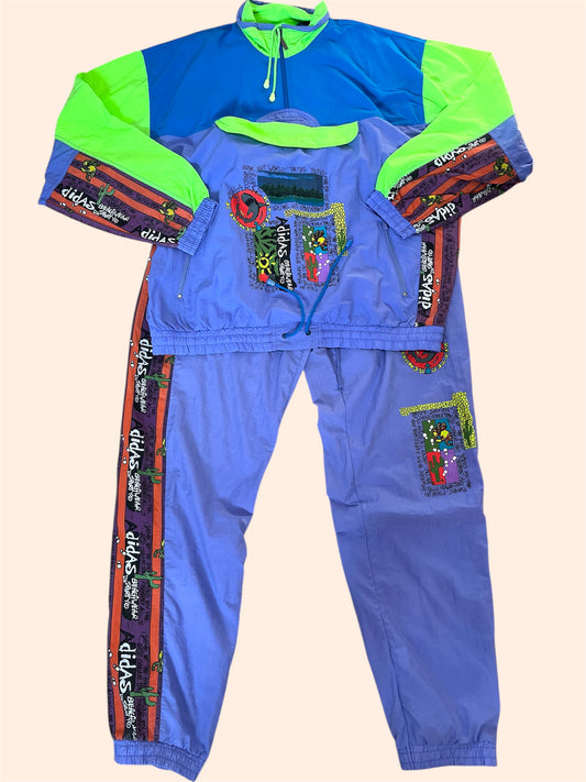 Ensemble de survêtement Adidas x Stussy vintage - Beware Of Sharks - Première collaboration avec Stussy