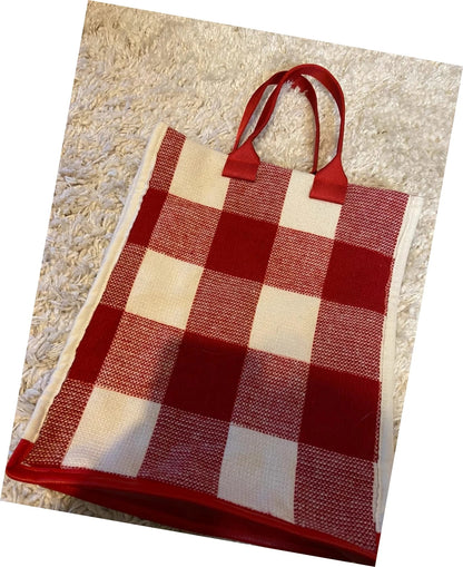 Sac à main motifs vichy + pochette cousu main