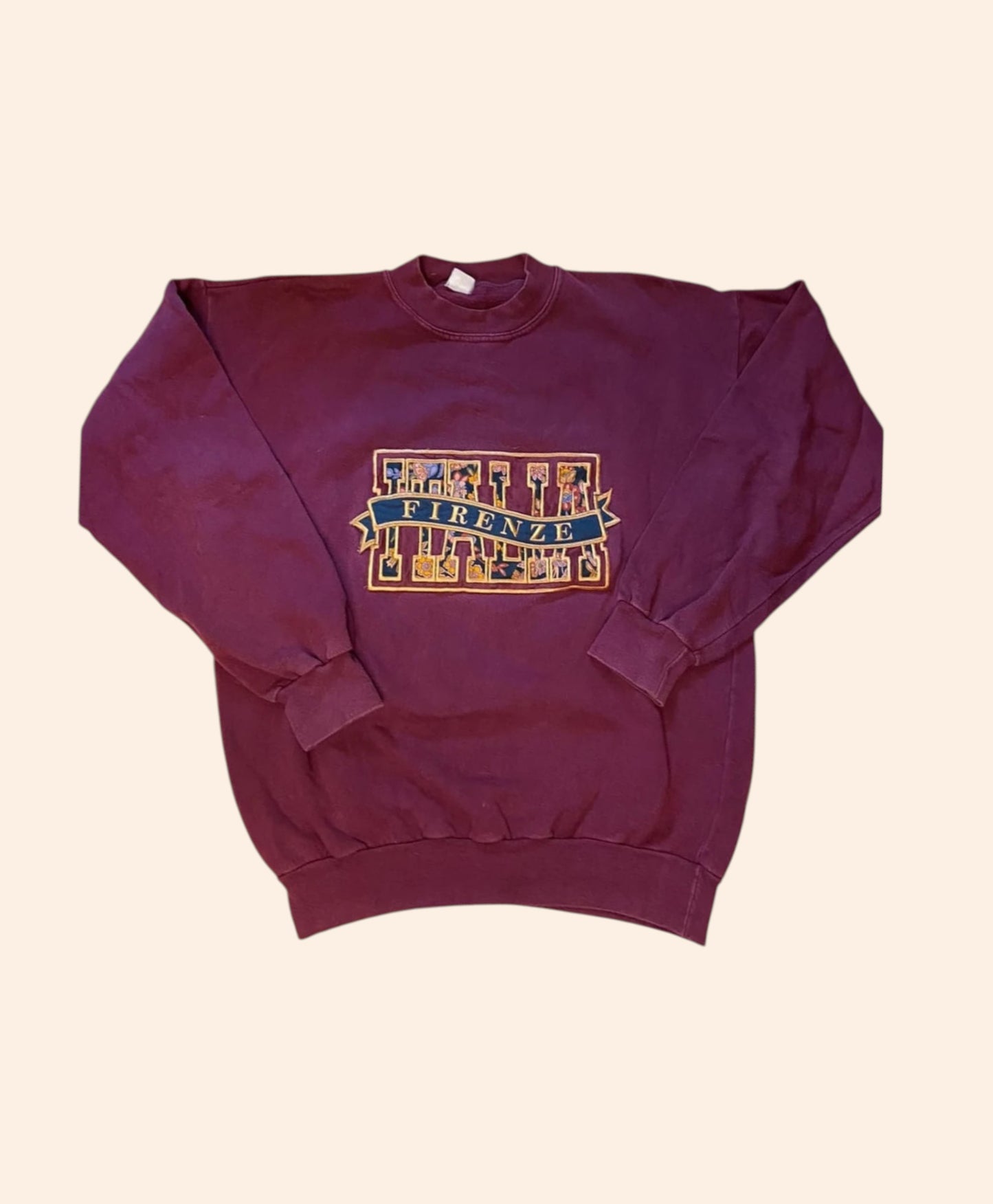 Sweat vintage brodé Firenze Italia