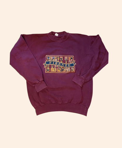 Sweat vintage brodé Firenze Italia
