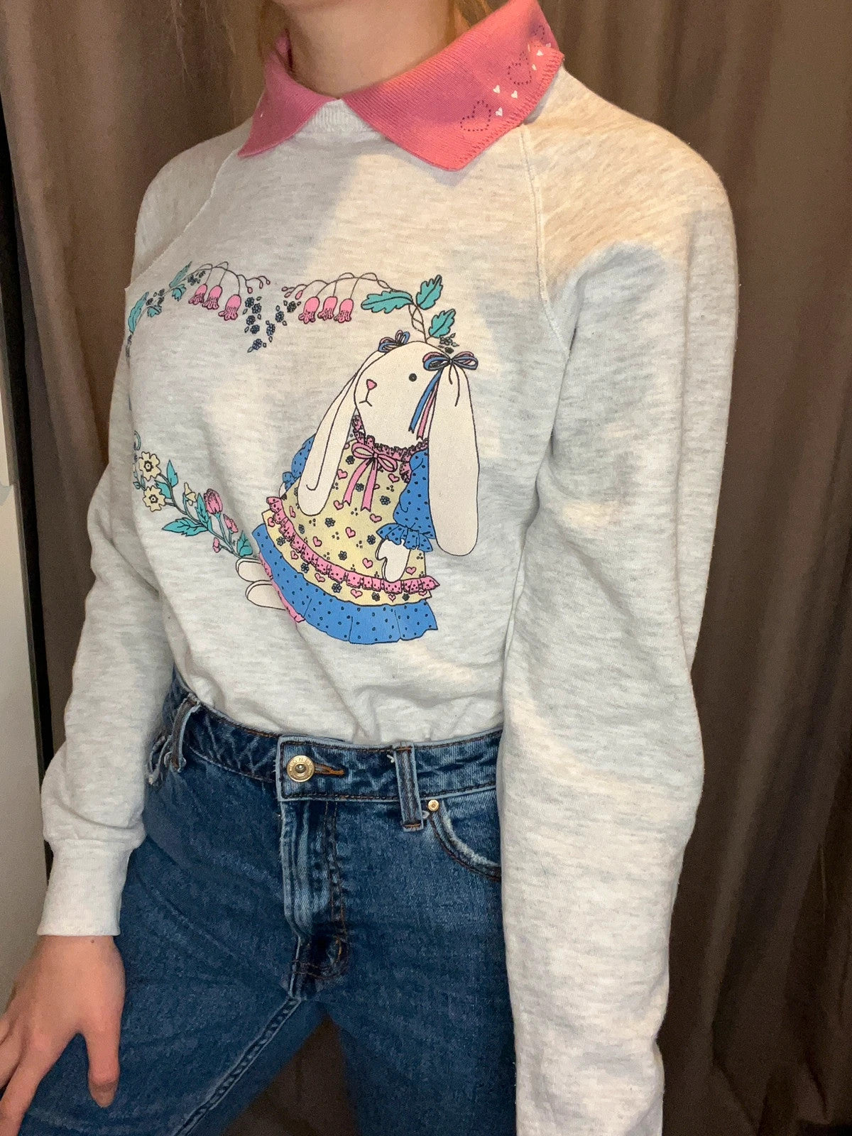 Vintage USA sweat-shirt avec col cœur Lee