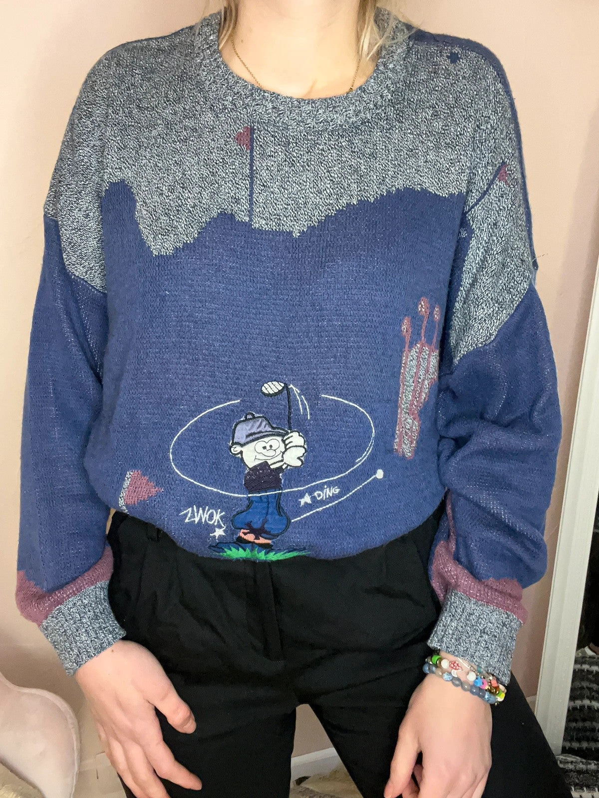 Pull vintage à motifs