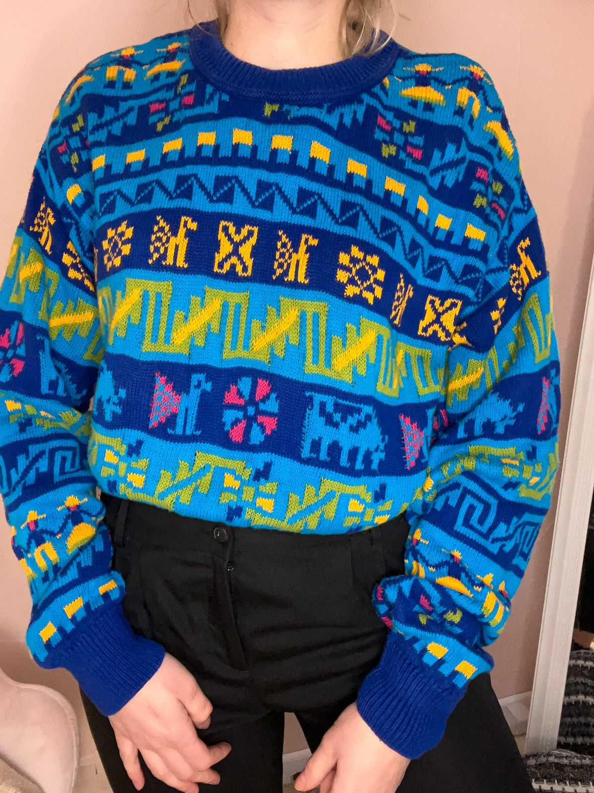 Pull vintage jacquard