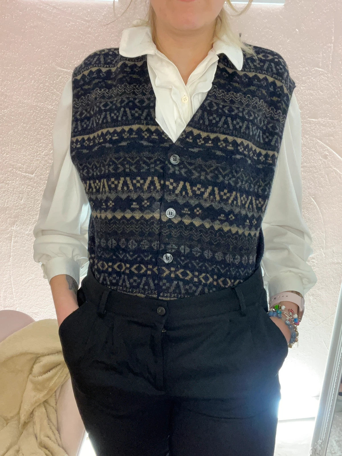 Cardigan sans manches vintage