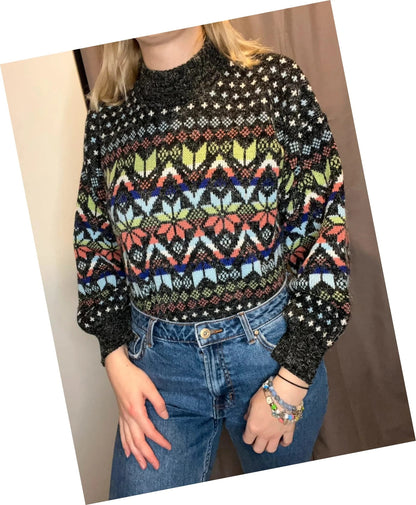 Pull vintage motifs jacquard