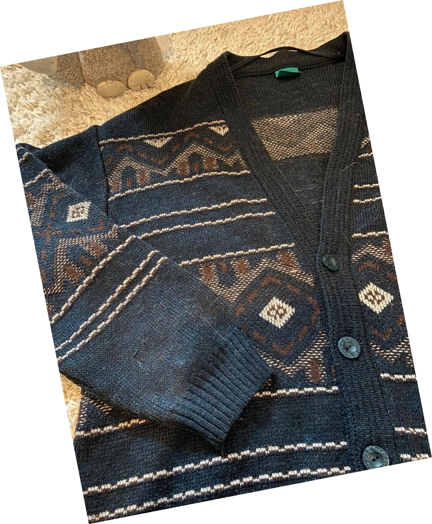 Cardigan vintage à motifs