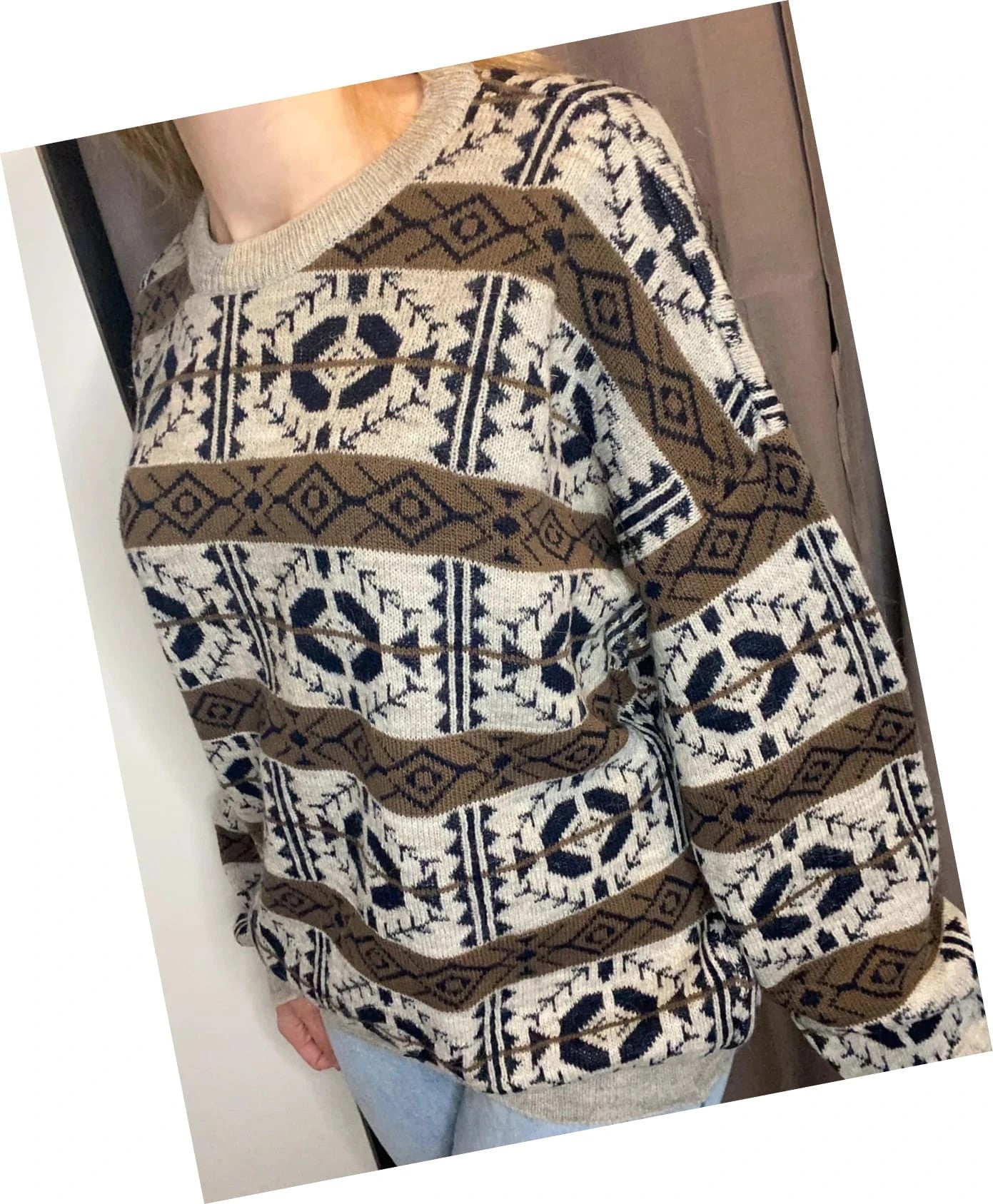 Pull vintage à motifs
