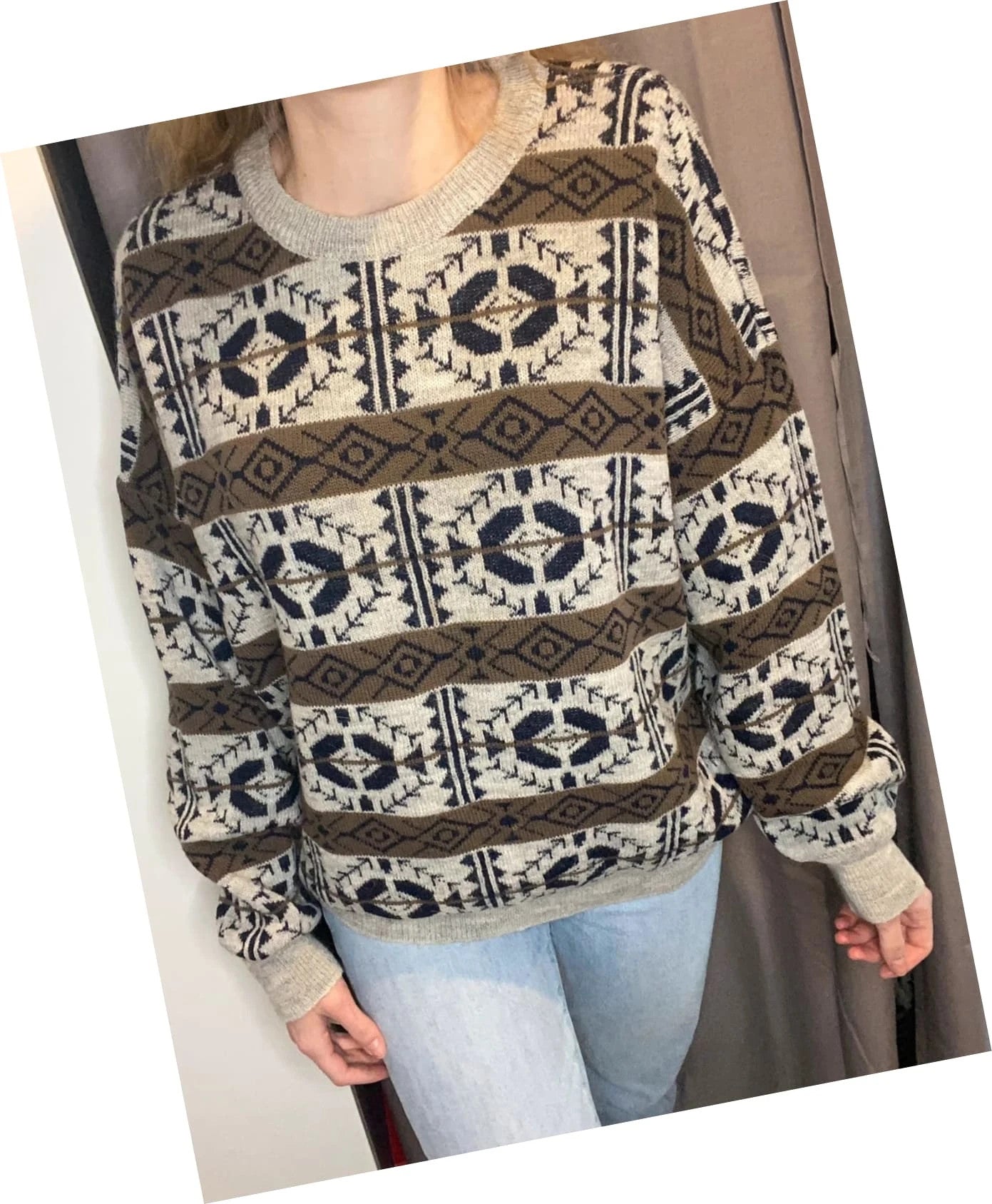 Pull vintage à motifs
