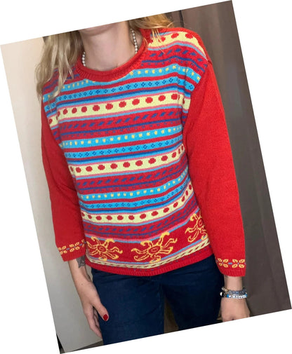 Pull vintage motifs jacquard