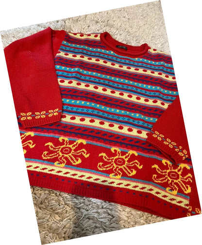 Pull vintage motifs jacquard