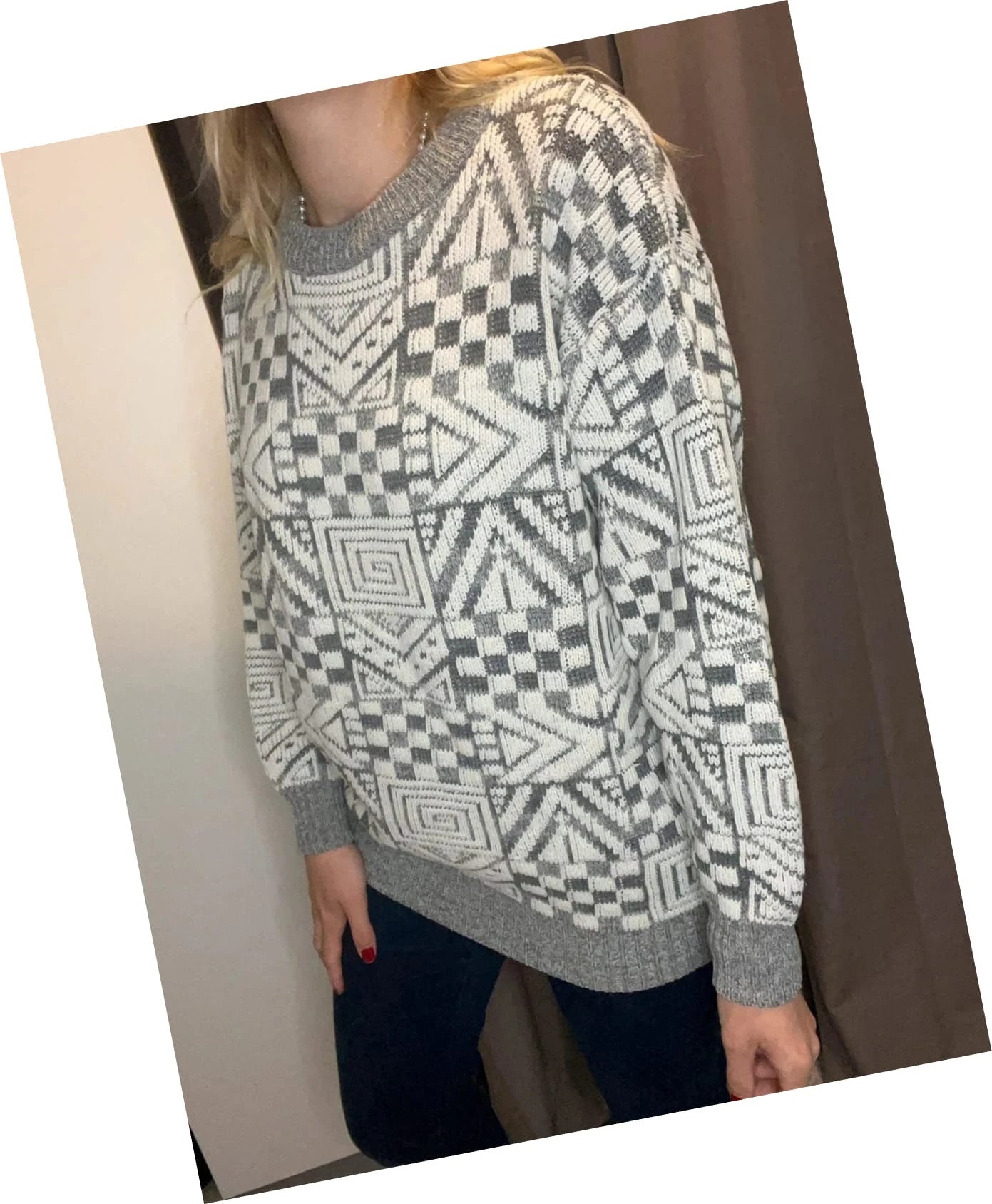 Pull vintage à motifs graphique