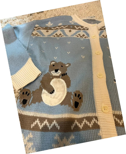 Cardigan vintage oursons