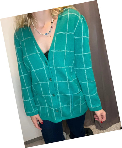 Cardigan vintage à carreaux