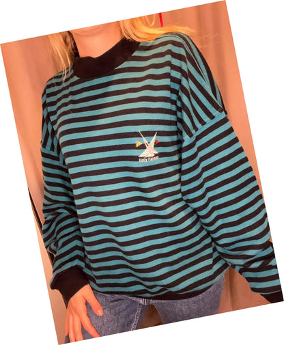 Pull vintage rayé Helly Hansen