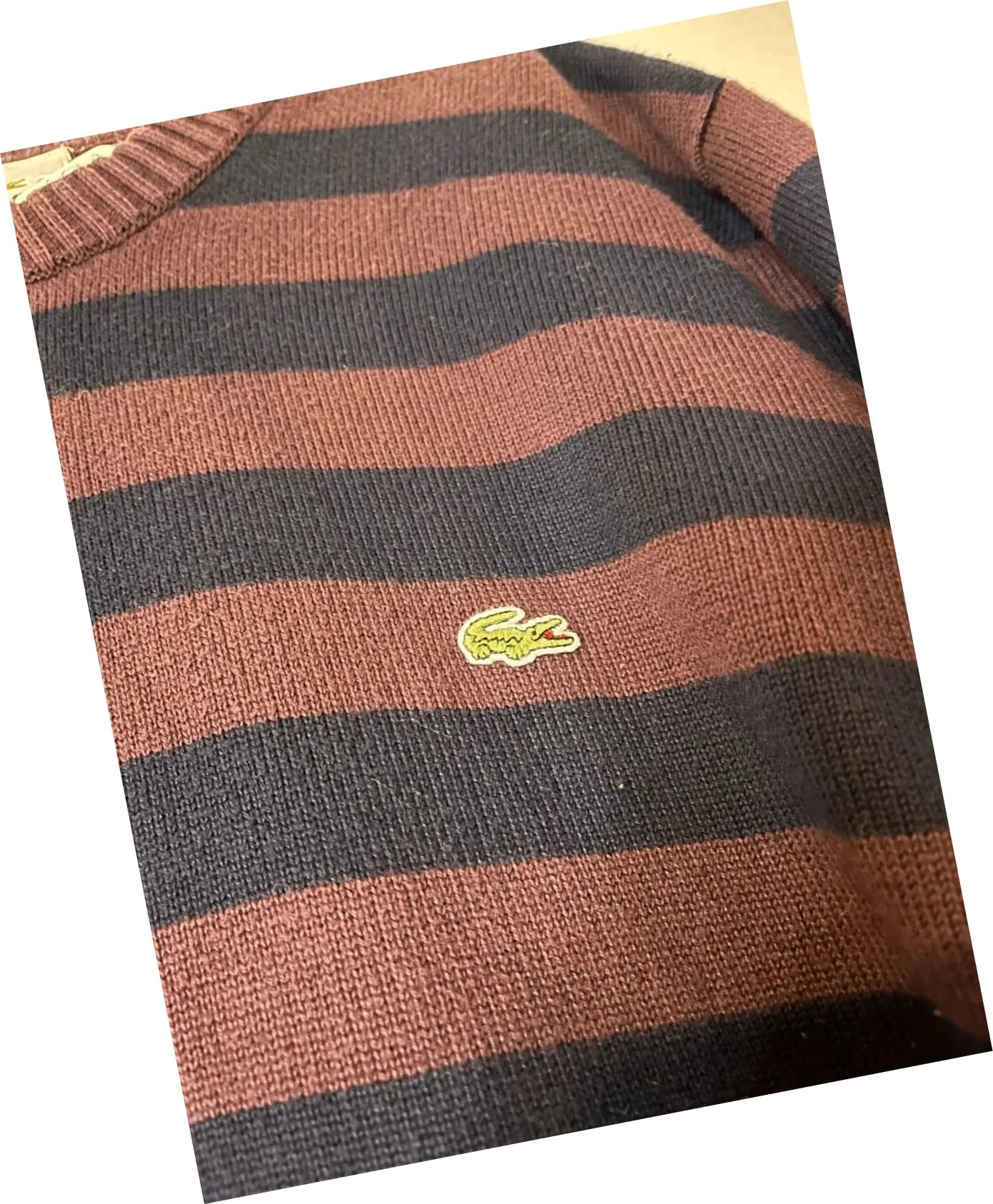 Pull Lacoste rayé - Col rond