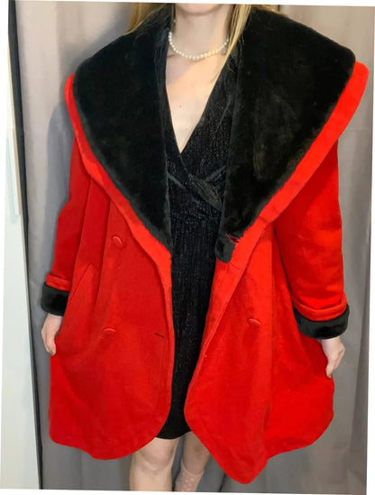 Manteau/Cape vintage en laine et cachemire