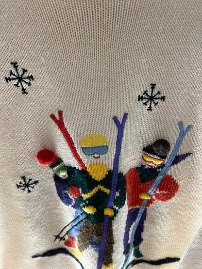 Pull vintage d’hiver à motifs brodé