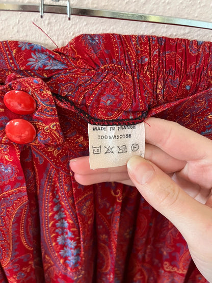 Jupe vintage motifs paisley made in France