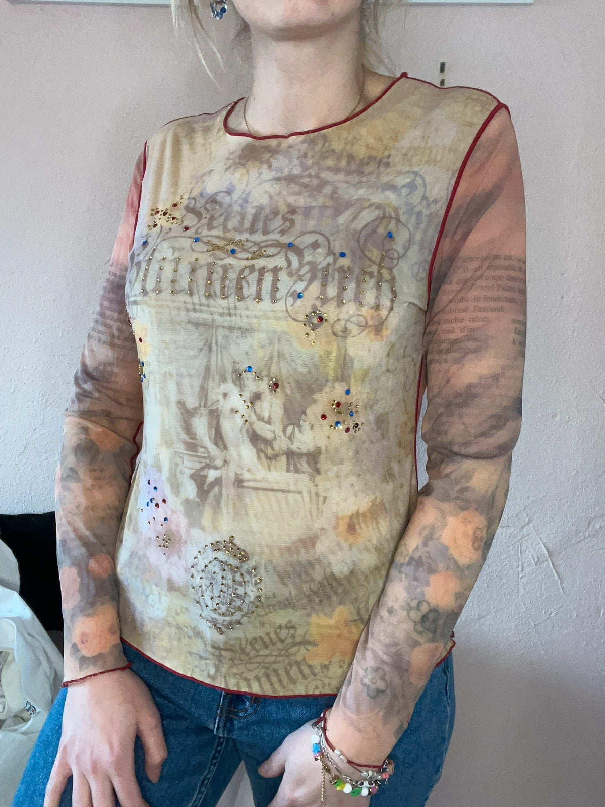 Top en mesh vintage y2k