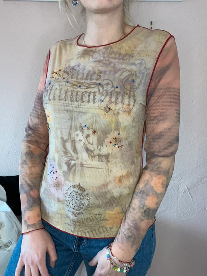 Top en mesh vintage y2k