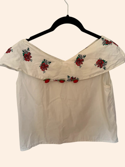 Top vintage à fleurs