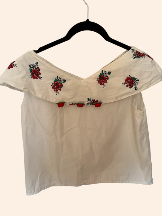 Top vintage à fleurs