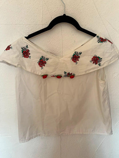 Top vintage à fleurs