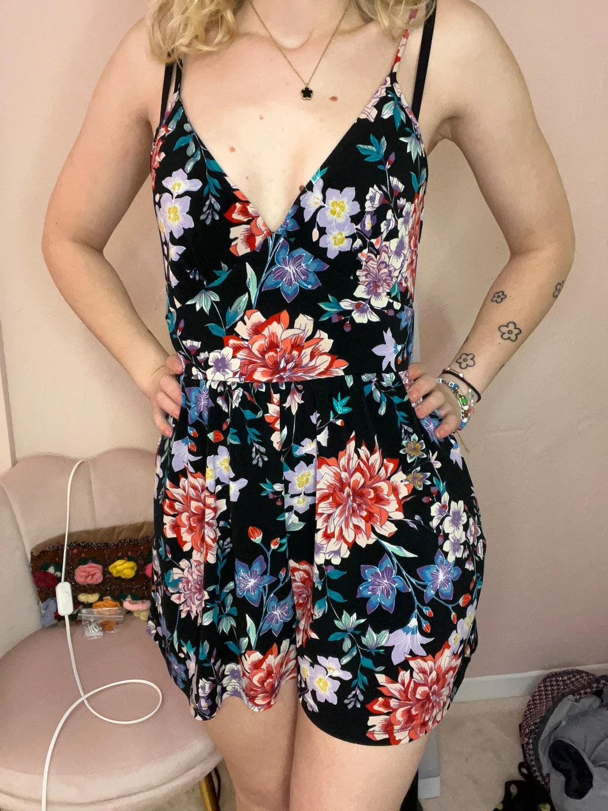 Combi-short à fleurs
