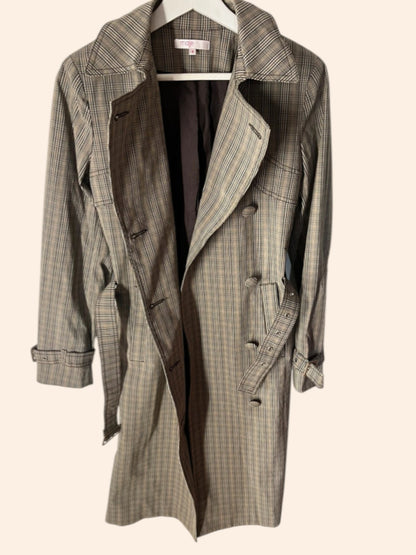 Trench Maje vintage à carreaux
