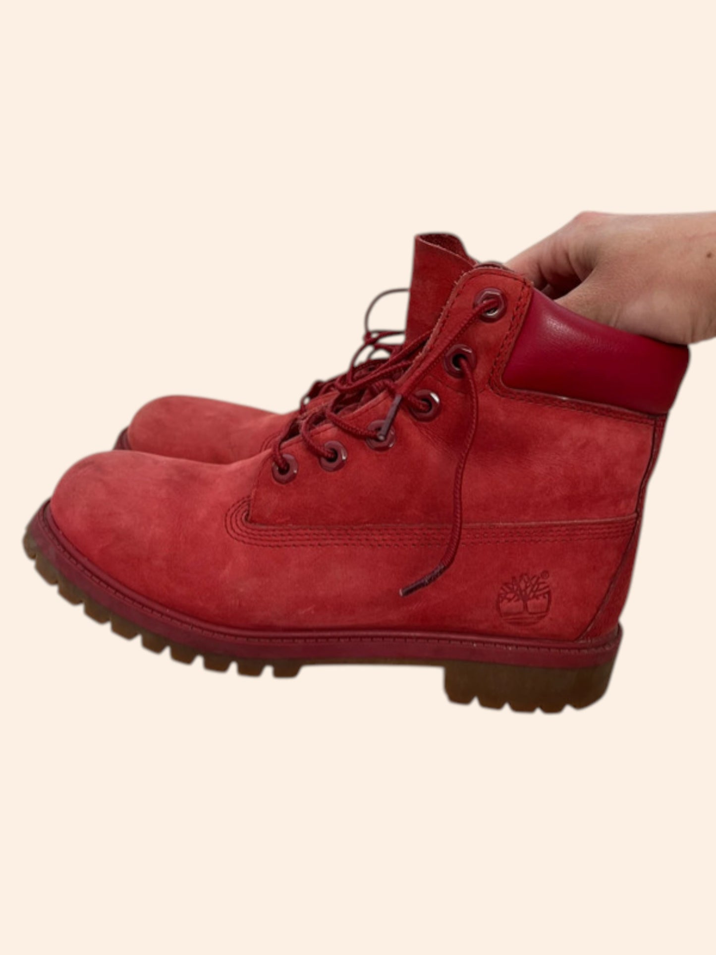 Timberland 6 inch boots rouges