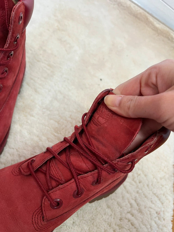 Timberland 6 inch boots rouges