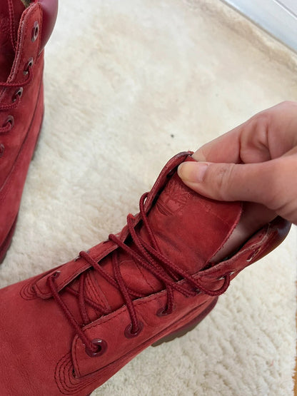 Timberland 6 inch boots rouges