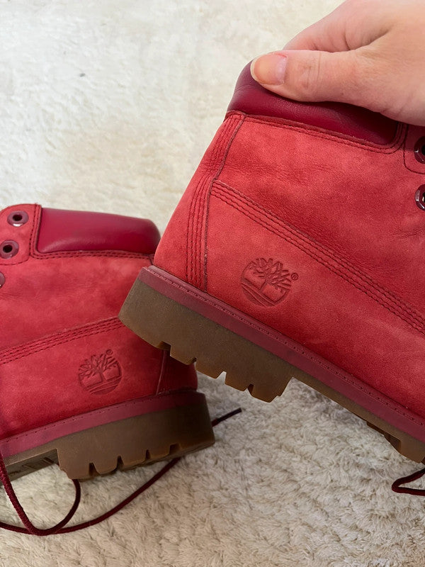 Timberland 6 inch boots rouges